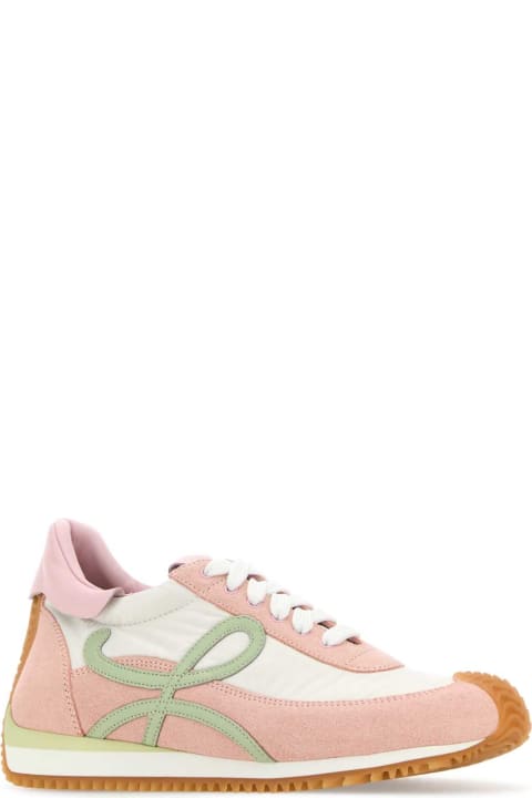 Shoes for Women Loewe Multicolor Suede And Nylon Flow Runner Sneakers