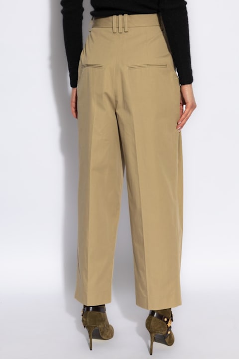 Balmain لـ Women Balmain Cotton Pleated Pants