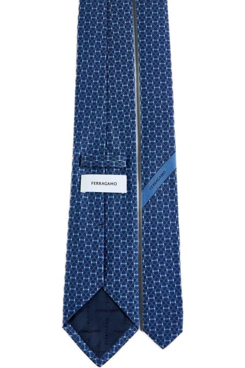 Ferragamo Ties for Women Ferragamo Gancini Printed Tie