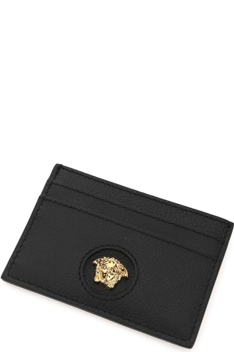 Accessories Sale for Women Versace Black Leather La Medusa Card Holder