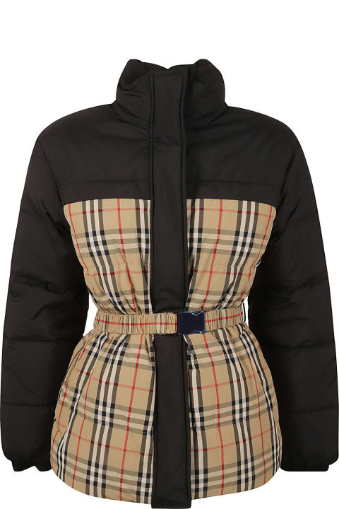 Burberry Sale for Women Burberry Fitted Waist Belted Padded Jacket