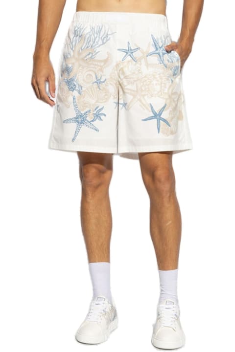 Versace سراويل لـ القسم الرجالي Versace Barocco Sea Logo-patch Shorts