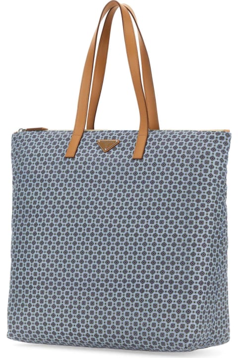 Totes for Men Prada Printed Re-nylon Shopping Bag