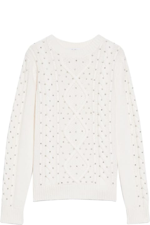 Max Mara Sweaters for Women Max Mara 'onde' White Wool Blend Sweater