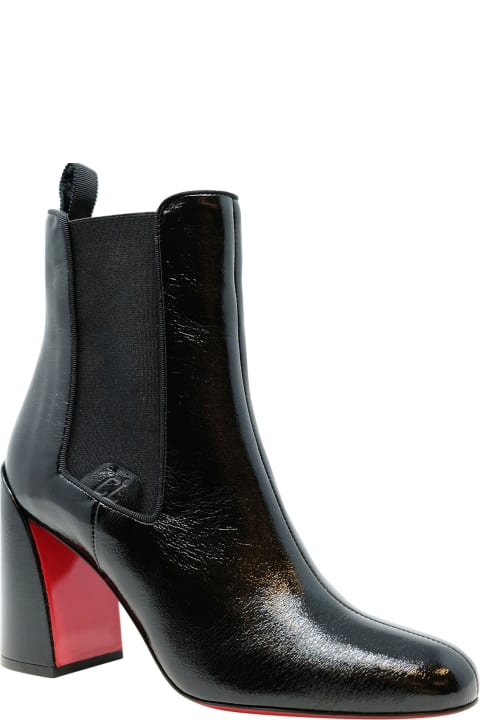 Fashion for Women Christian Louboutin Christian Louboutin Black Leather Turelastic 85 Naplak Ankle Boots