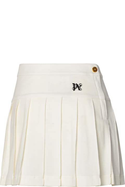 Palm Angels Skirts for Women Palm Angels White Cotton Miniskirt