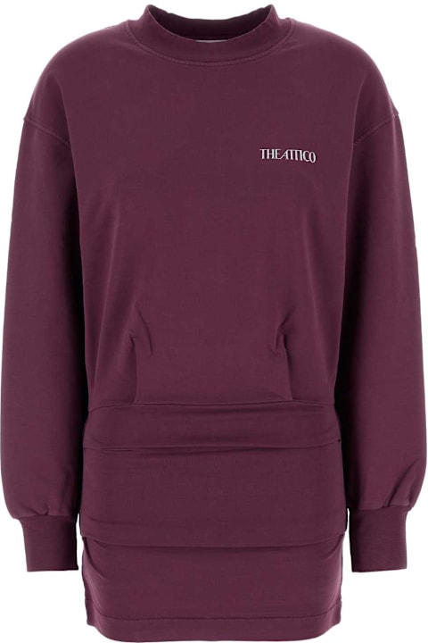 The Attico لـ Kids The Attico Plum Stretch Cotton Mini Dress