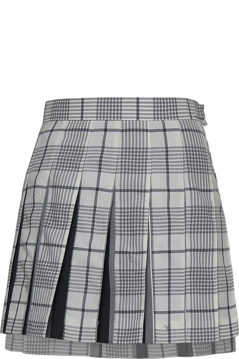 Skirts for Women Thom Browne Gray Wool Blend Miniskirt