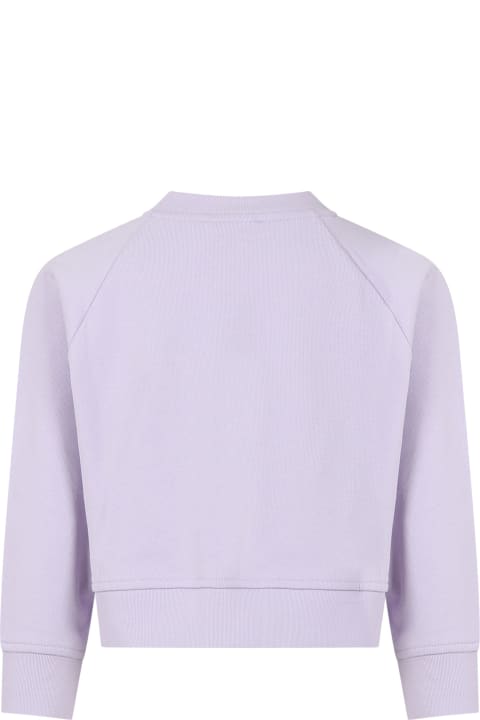 Sweaters & Sweatshirts for Girls Stella McCartney Kids Purple Sweatshirt For Girl With Logo