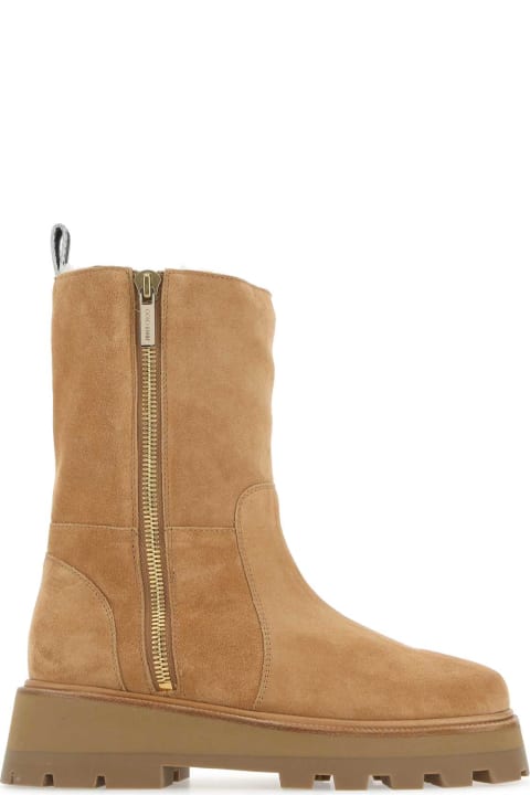 Jimmy Choo for Women Jimmy Choo Camel Suede Bayu Ankle Boots