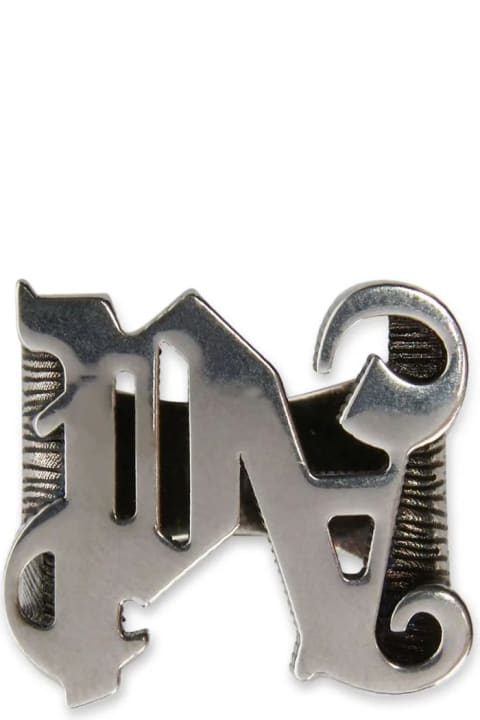 メンズ ジュエリー Palm Angels Logo-lettering Chunky Band Ring