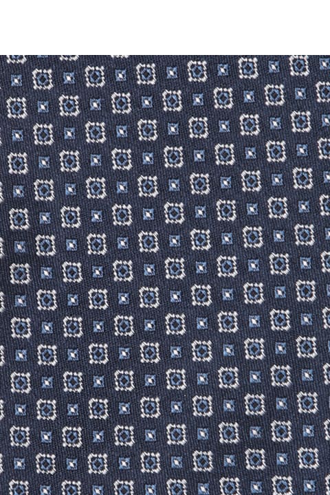 Brioni Ties for Men Brioni Patterned Dark Blue Tie
