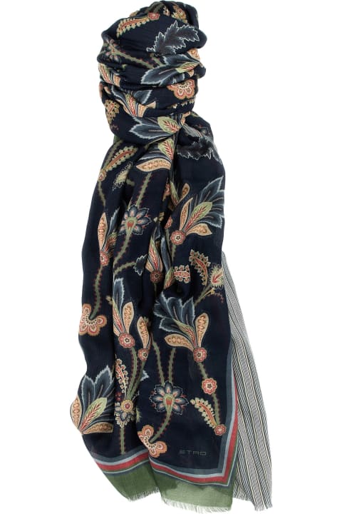 Etro Scarves for Women Etro Patterned Reversible Scarf