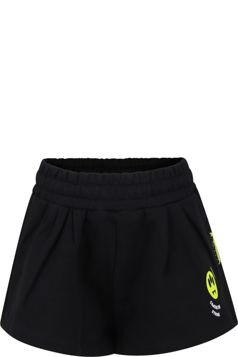 Bottoms for Boys Barrow Black Shorts For Girl With Smiley Faces