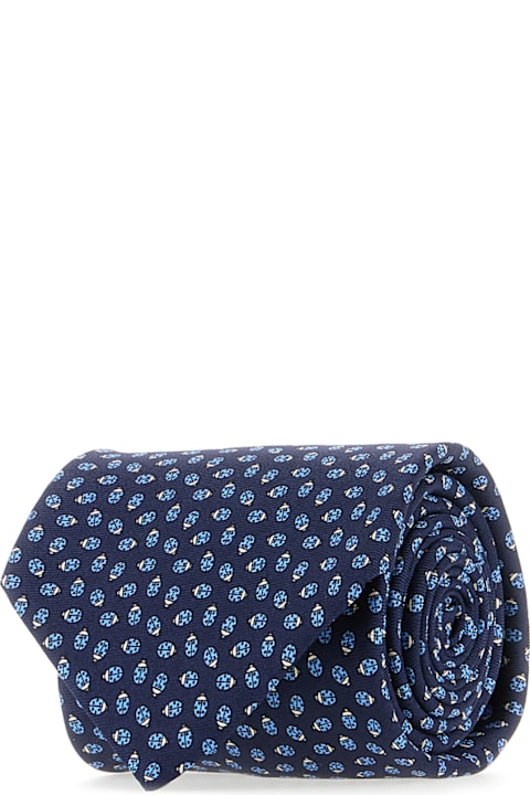 Zegna لـ Men Zegna Embroidered Silk Tie