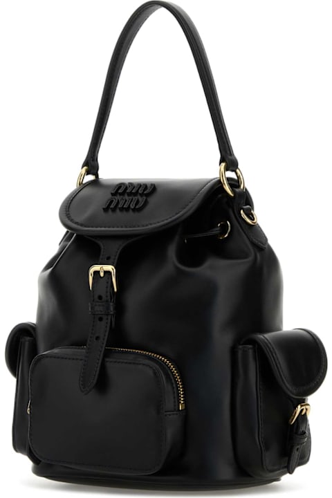 Fashion for Women Miu Miu Black Leather Backpack