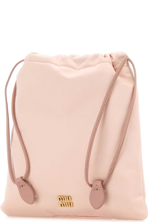 Miu Miu حقيبة أمتعة لـ السيدات Miu Miu Powder Pink Satin Pouch