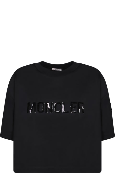 Moncler Fleeces & Tracksuits for Women Moncler Black Cotton Oversize T-shirt