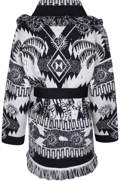 Sweaters for Women Alanui Block Ibrid Jacquard Blue/white Cardigan