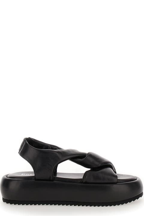 Pollini Sandals for Women Pollini Black Draped Sandals In Leather Woman