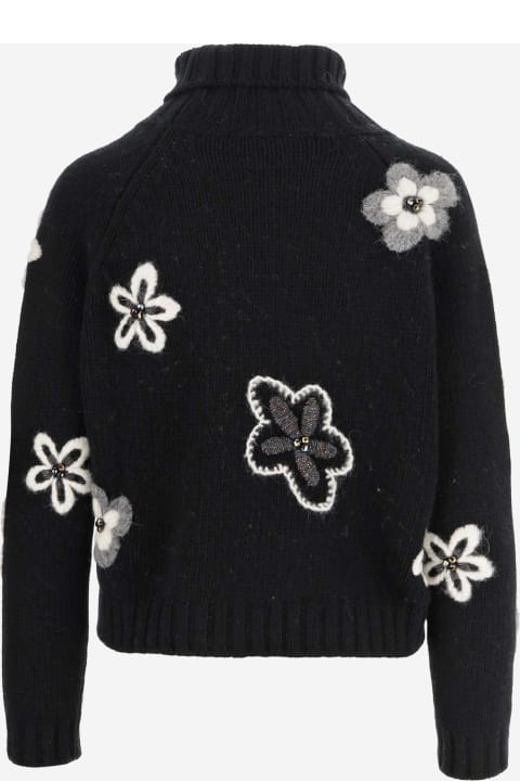 Bruno Manetti Clothing for Women Bruno Manetti Wool Blend Sweater With Flowers