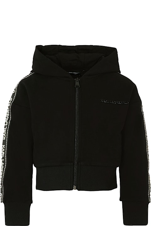 Homeware Karl Lagerfeld Kids Black Sweatshirt For Girl With Logo