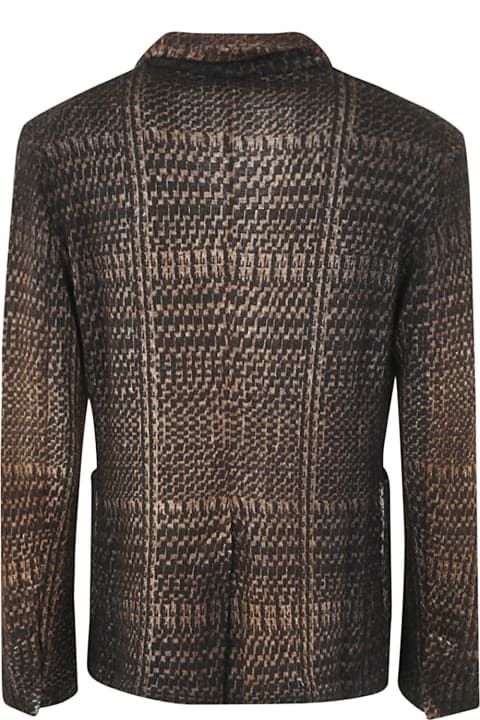 Avant Toi Sweaters for Men Avant Toi Prince Of Wales Jacquard Rever Jacket With Shadows