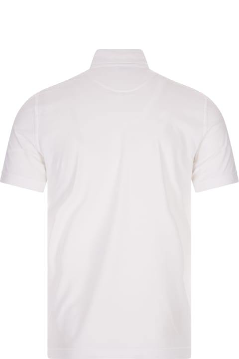 Fedeli for Men Fedeli Short-sleeved Polo Shirt In White Cotton