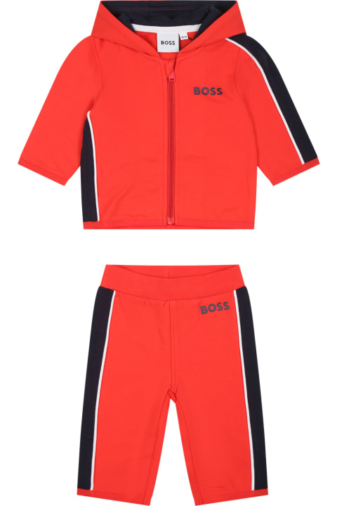 Bottoms for Baby Boys Hugo Boss Orange Set For Baby Boy With Logo