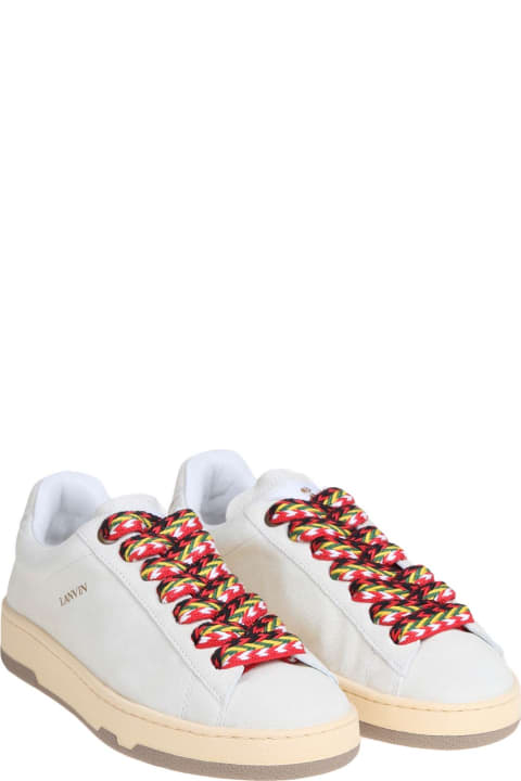 Shoes for Women Lanvin Lite Curb Sneakers In Leather Color White