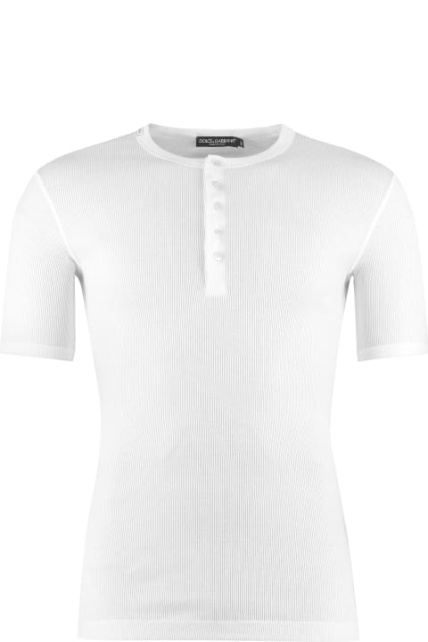 Dolce & Gabbana Sale for Men Dolce & Gabbana Ribbed Cotton Crew-neck T-shirt