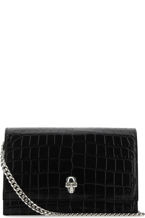Fashion for Women Alexander McQueen Black Leather Small Skull Clutch