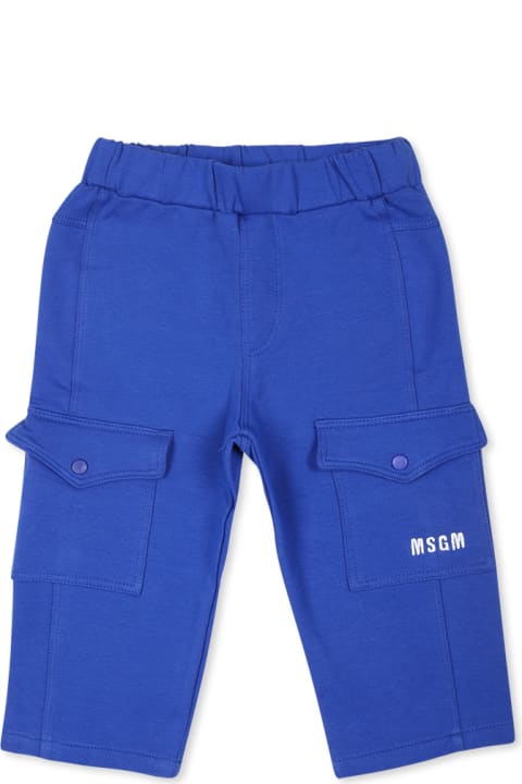 Sale for Kids MSGM Royal Blue Cargo Pants For Baby Boy
