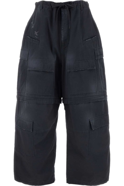 Balenciaga Pants for Men Balenciaga Charcoal Cotton Cargo Pant