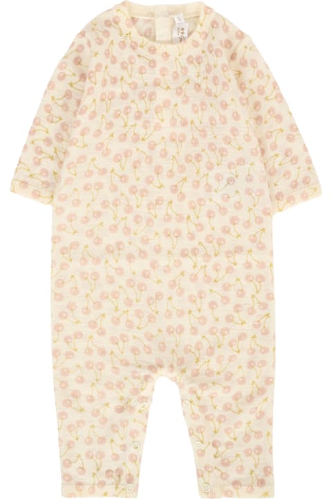 Homeware Bonpoint Ivory Jumpsuit For Baby Girl With Cherries