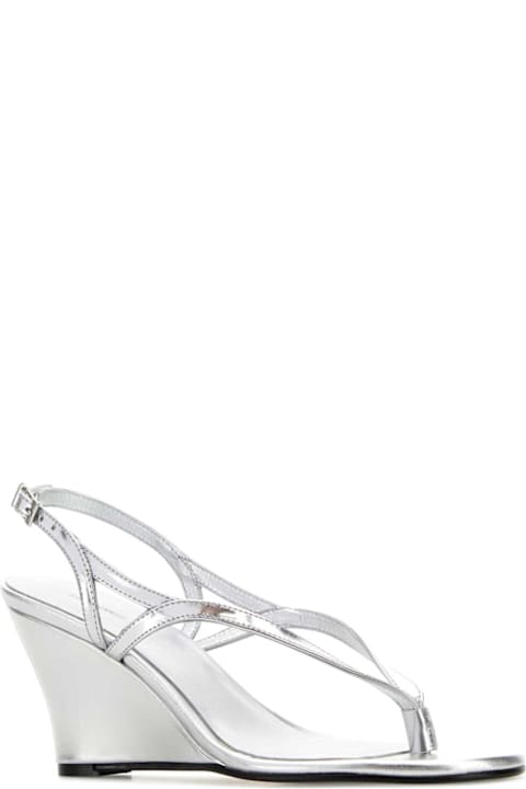 Gimaguas Silver Leather Thong Sandals
