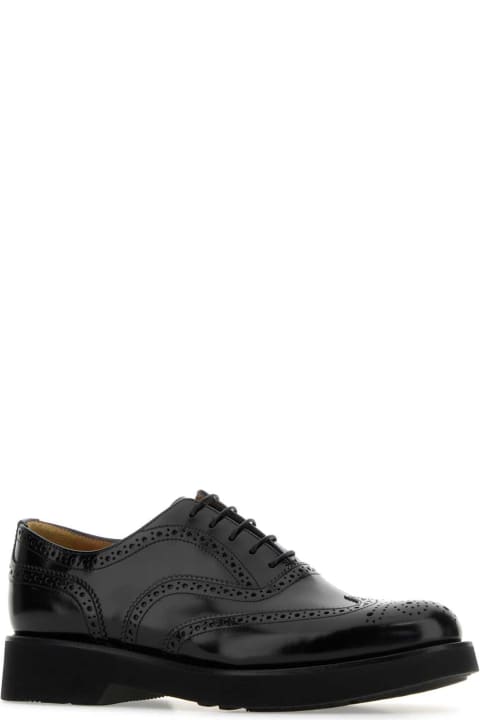 Church's Flat Shoes for Women Church's Black Leather Burwood Lace-up Shoes