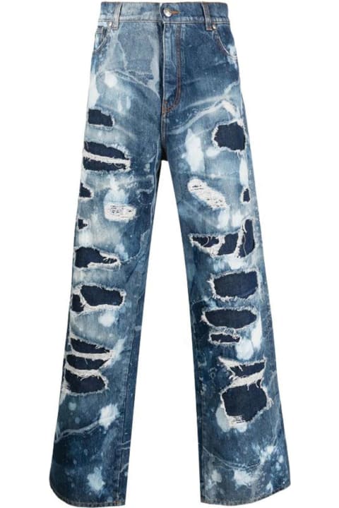 John Richmond Jeans for Men John Richmond Wide Jeans In 100% Cotton Used Effect
