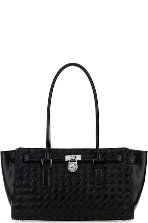Homeware Michael Kors Black Leather Hamilton Shoulder Bag