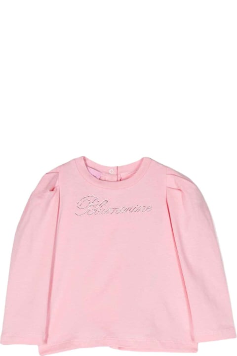 Topwear for Baby Girls Miss Blumarine Pink T-shirt Baby Girl Miss Blumarine