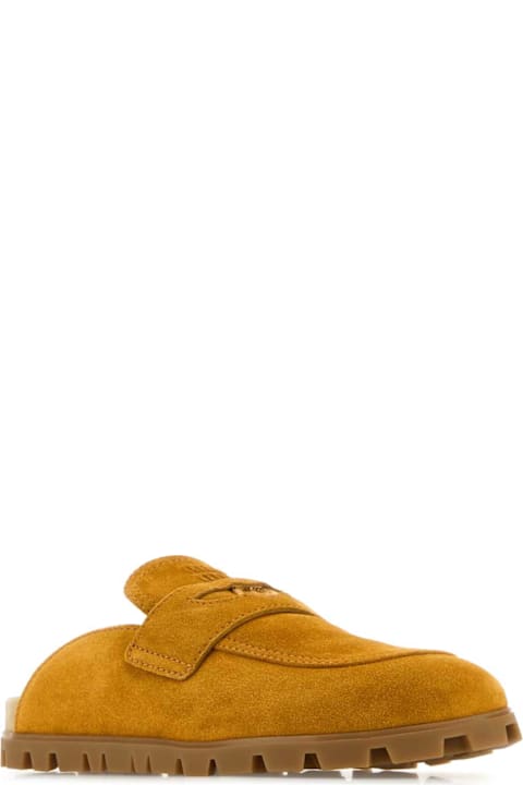 Miu Miu Mustard Suede Slippers