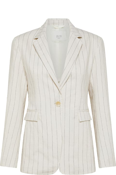 Coats & Jackets for Women 19.70 Nineteen Seventy Linen Stripes Blazer