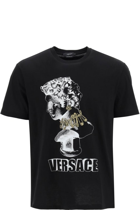 Versace Men Versace Printed Cotton T-shirt