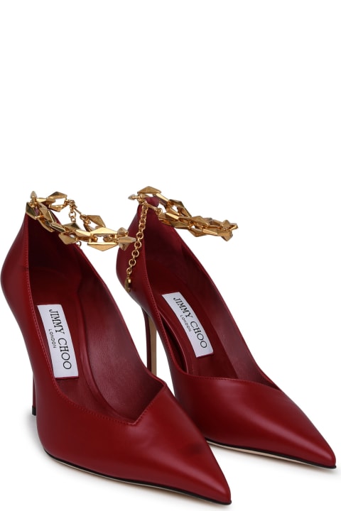 High-Heeled Shoes for Women Jimmy Choo Diamond Pumps In Red Leather