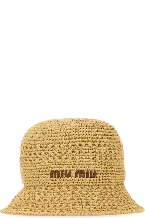 Hair Accessories for Women Miu Miu Raffia Bucket Hat