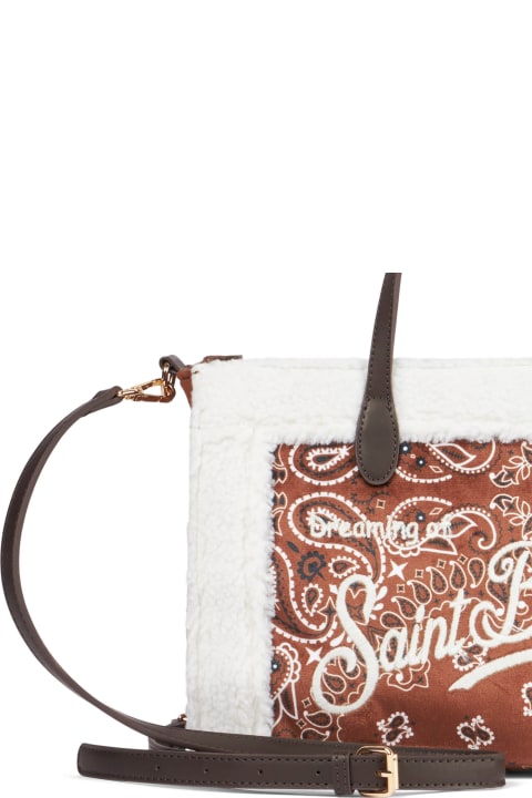 Homeware MC2 Saint Barth Vivian Handbag With Bandanna Print And Sherpa Details