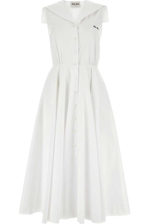 Fashion for Women Miu Miu White Cotton Shirt Dress
