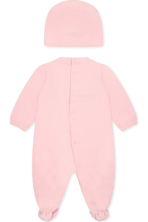 Moschino for Kids Moschino Pink Babygrow Set For Baby Girl With Teddy Bears