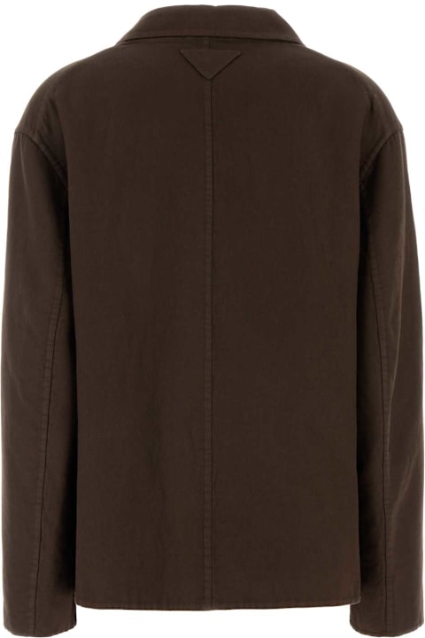 Prada Coats & Jackets for Women Prada Brown Cotton Blazer