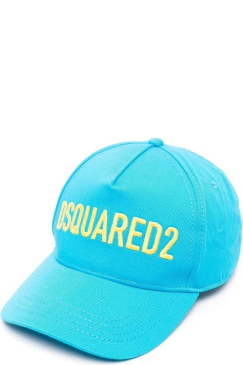 Hats for Men Dsquared2 Dsquared2 Technicolor Light Blue Baseball Cap